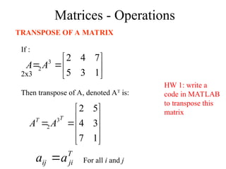 Overview of Matrix - Intro to priciple of Robotics.ppt
