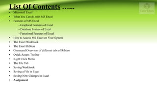 Microsoft Excel Features List.pdf Microsoft Excel | PDF