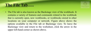 Backstage File Tab Microsoft Excel | PDF