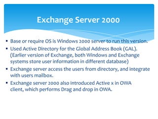 Microsoft exchange server dan outlook diciptakan pada tahun