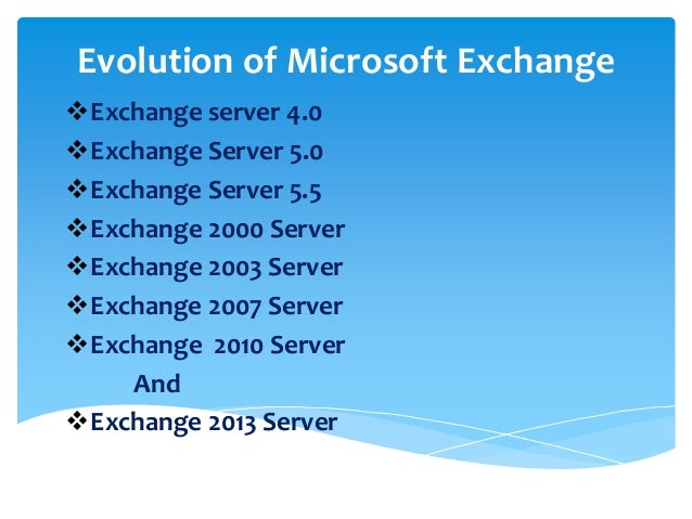 a brief history of microsoft exchange server microsoft exchange 2013
