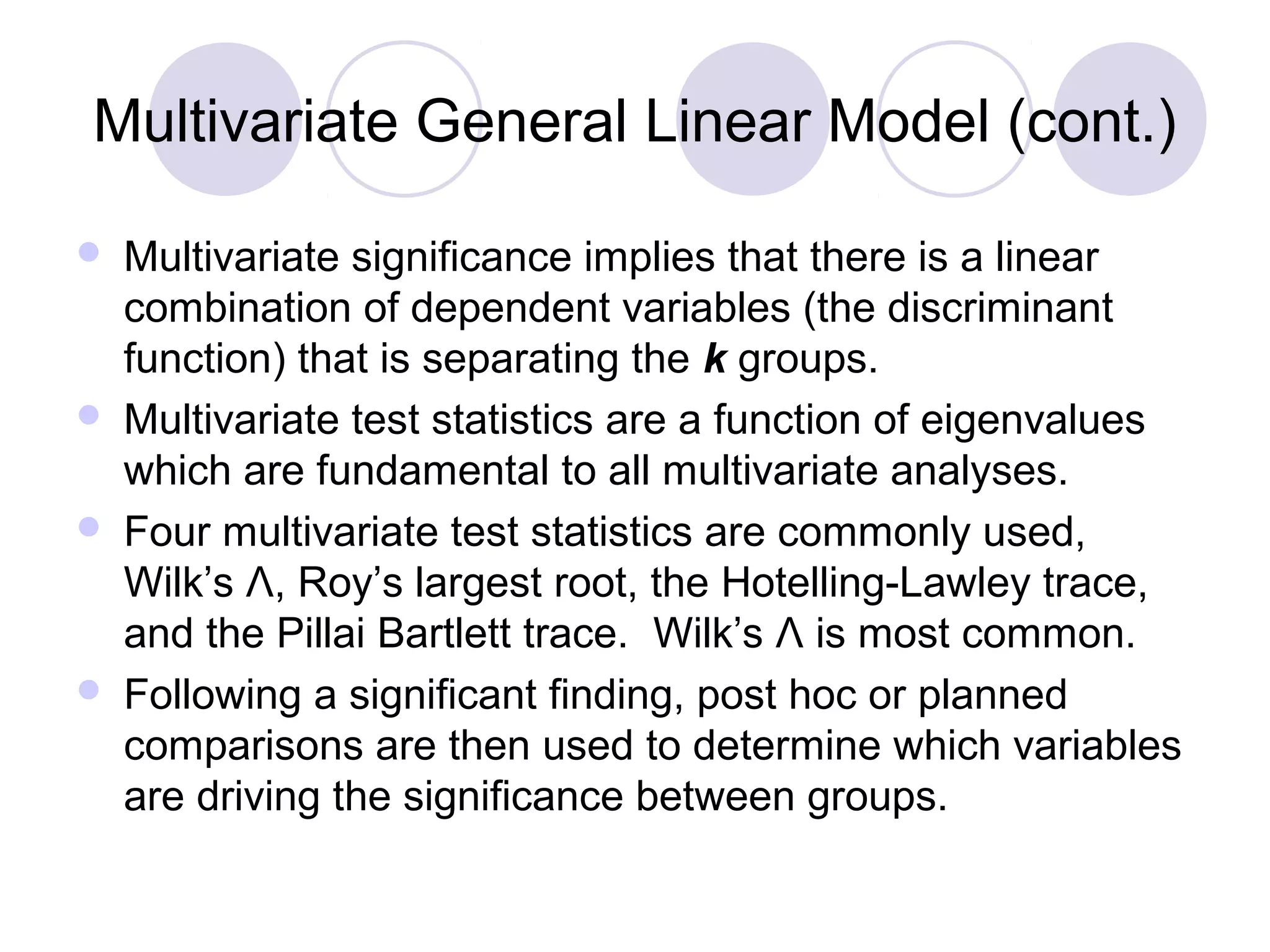 Overview of Multivariate Statistical Methods | PPT