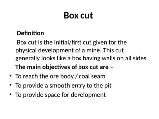 Comprehensive Overview of Surface Mining Techniques and Pit Design | PPTX
