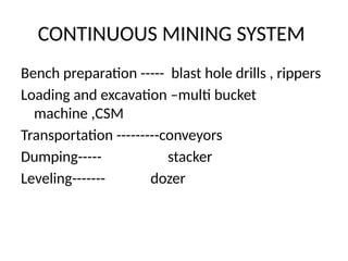 Csm Leveling Examples Comprehensive Overview of Surface Mining Techniques and Pit Design | PPTX