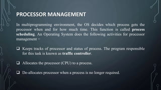 Overview of operating system | PPTX