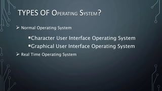 Overview of operating system | PPTX
