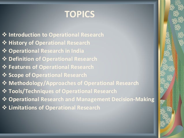 Operations thesis topics picture