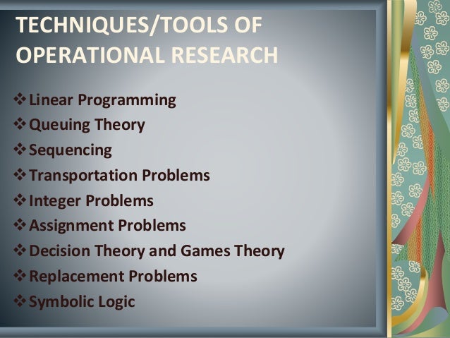 Overview Of Operations Research