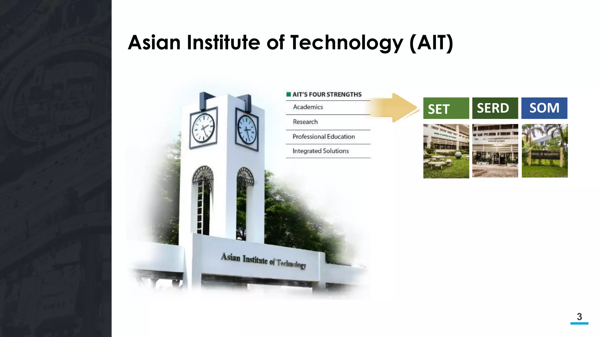 3
Asian Institute of Technology (AIT)
SET SERD SOM
 