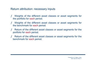 Overview of Performance Attribution | PDF