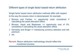 Overview of Performance Attribution | PDF