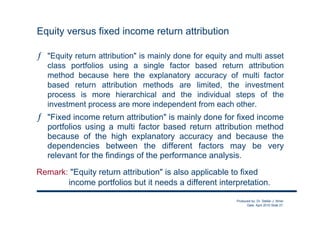 Overview of Performance Attribution | PDF