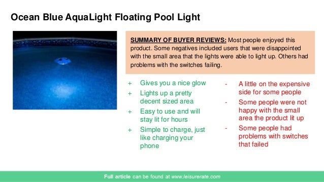 Overview Of Pool Light Types With Reviews