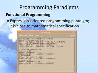 Overview of programming paradigms | PPTX
