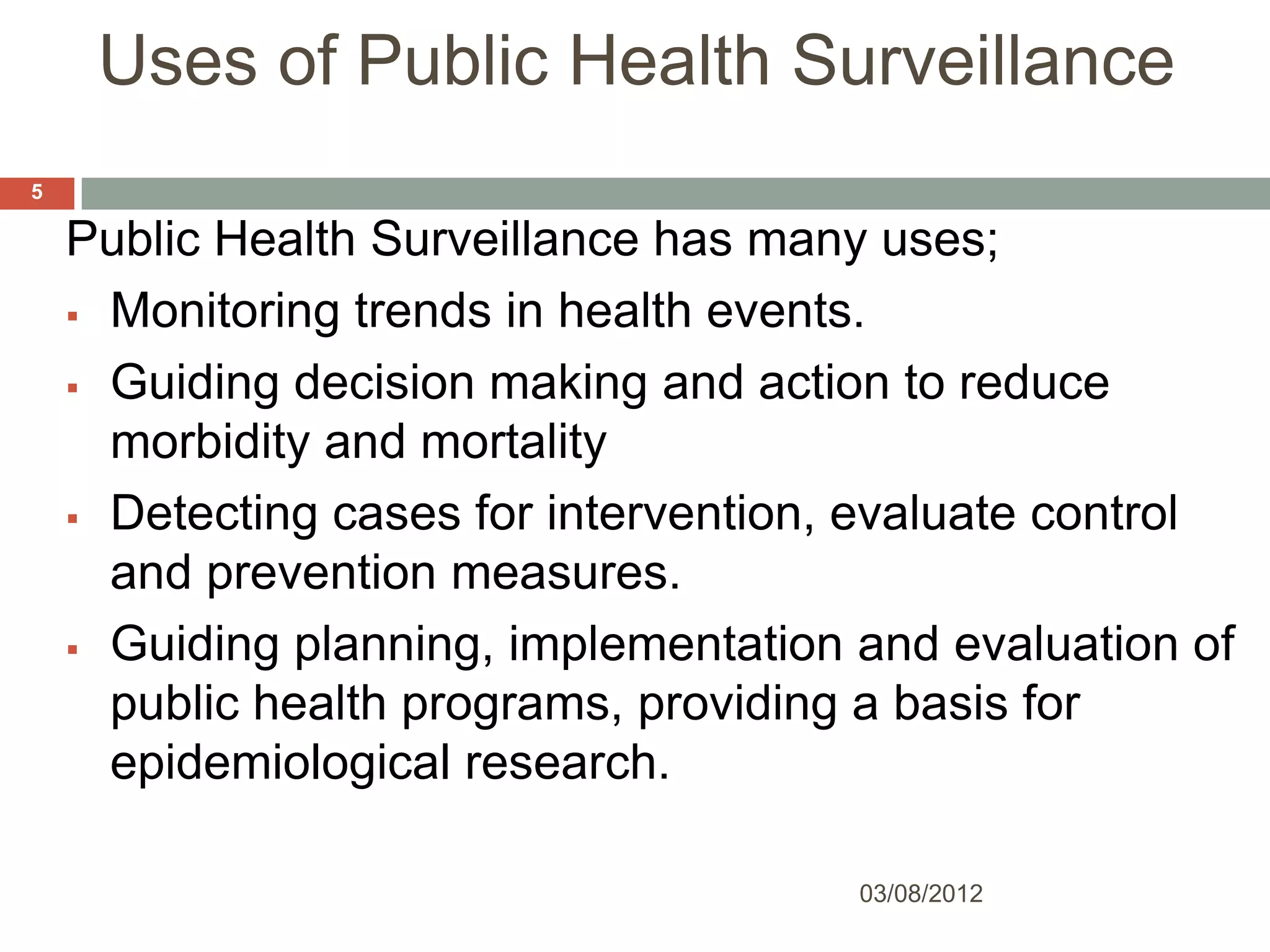 public health surveillance | PPTX