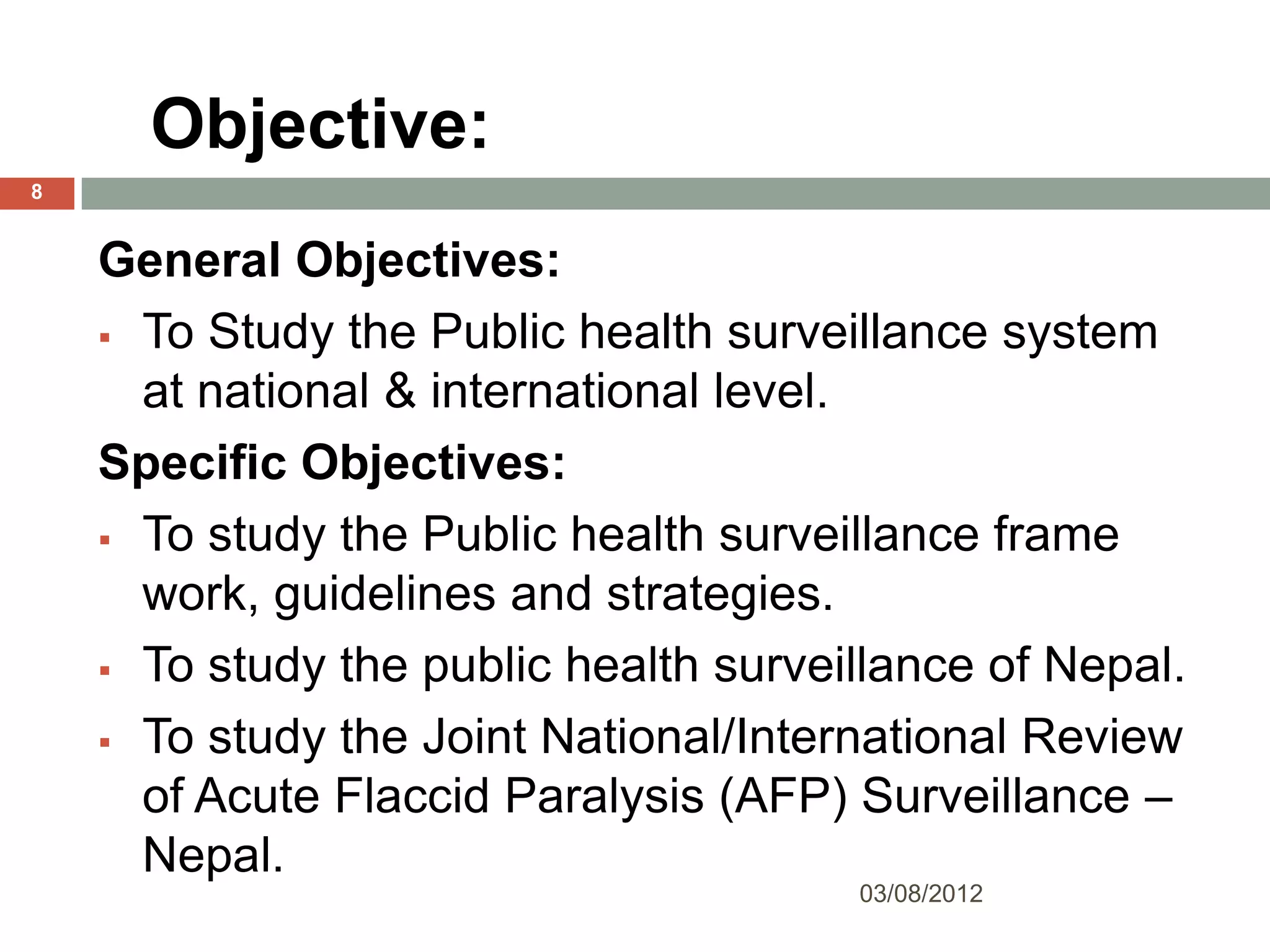 public health surveillance | PPTX