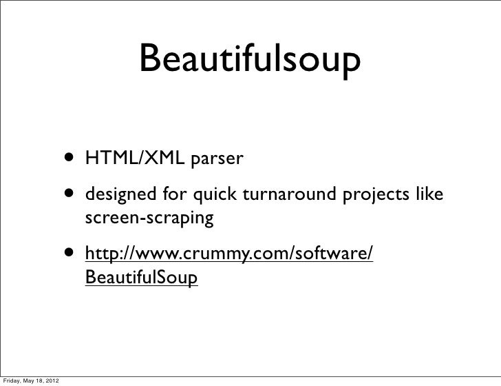 Overview of python web scraping tools