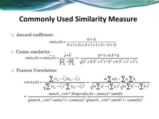 Commonly Used Similarity Measure
 