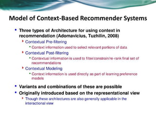 Model of Context-Based Recommender Systems
 