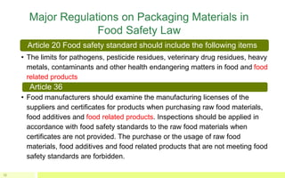 Overview of Safety Evaluation & Standards for Food Packaging Materials ...