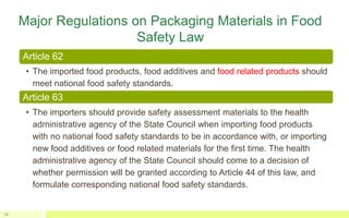 Overview of Safety Evaluation & Standards for Food Packaging Materials ...