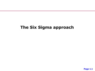 Page 1.1
The Six Sigma approach
 