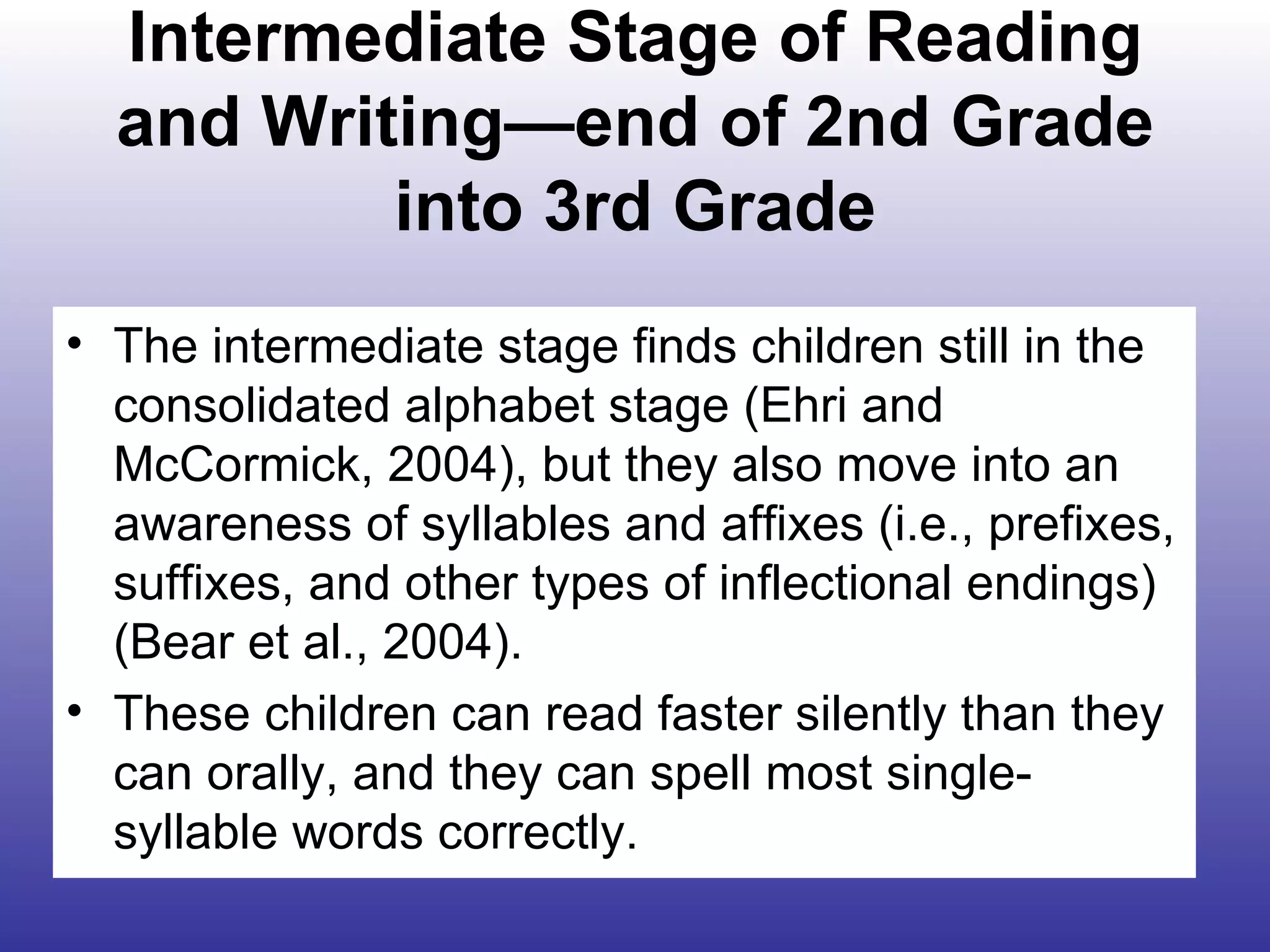 Overview of stages of reading and writing | PPT