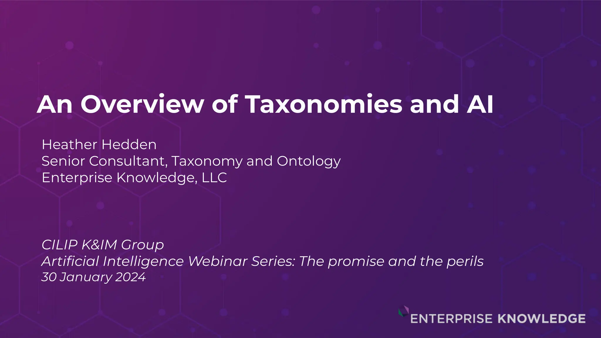 Overview of Taxonomies and Artificial Intelligence PPT