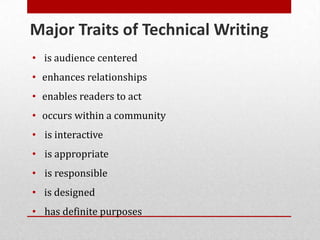 Overview of technical & scientific writing a2011 | PPTX