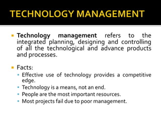 Overview of Technology Management | PPT