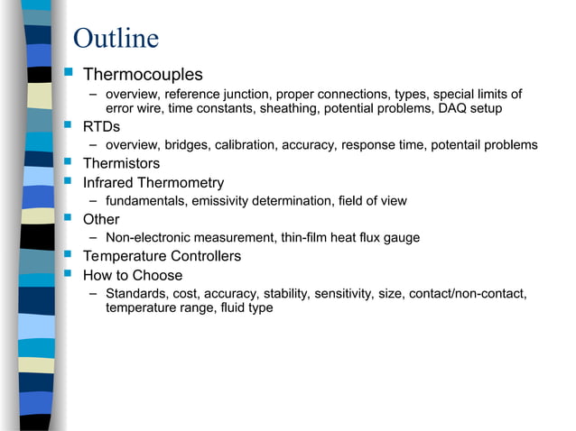 Overview of Temperature Measurement devices | PPT
