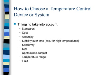 Overview of Temperature Measurement MEASUREMENT OF SPEED.ppt