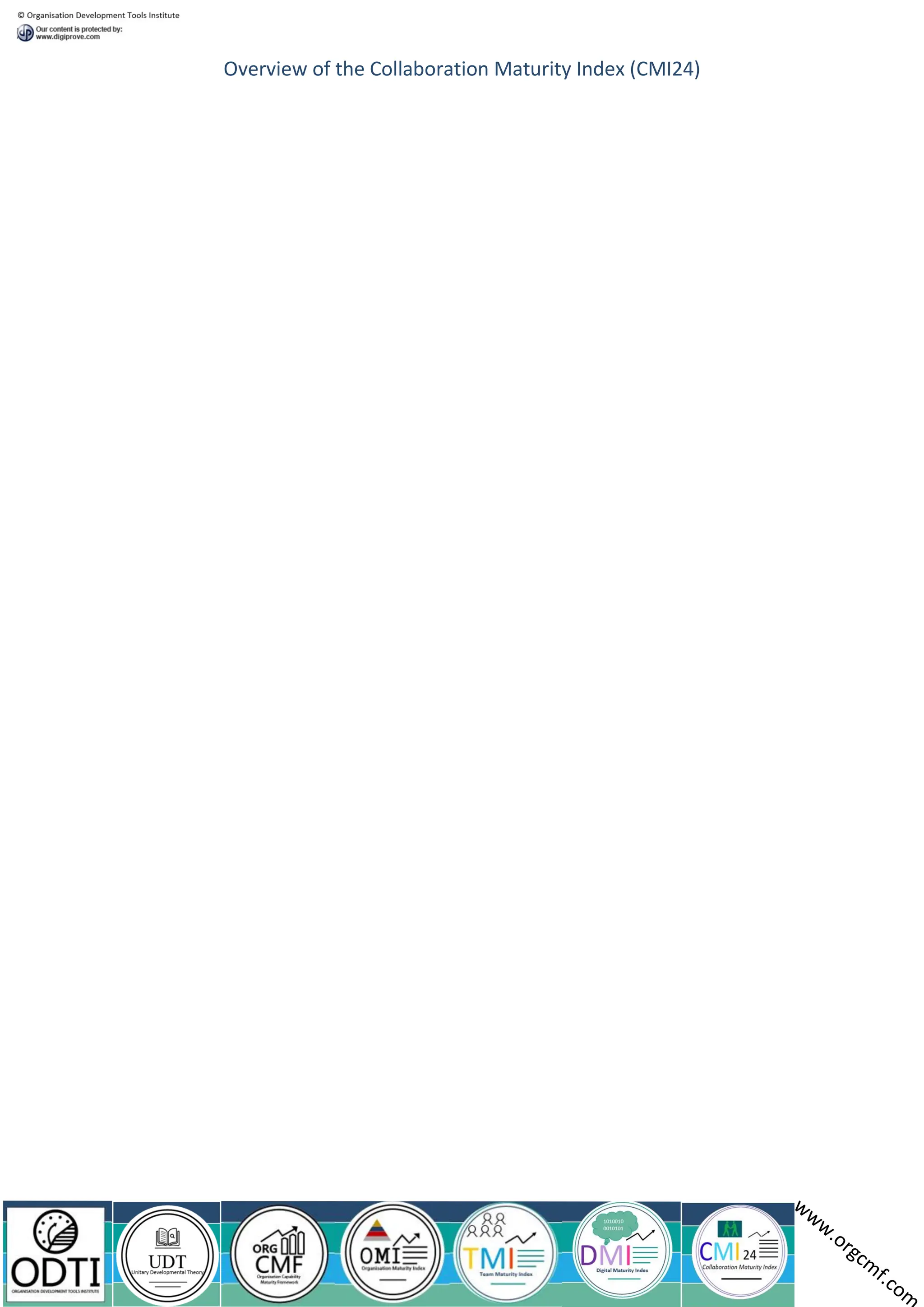 Overview of the Collaboration Maturity Index (CMI24)
 