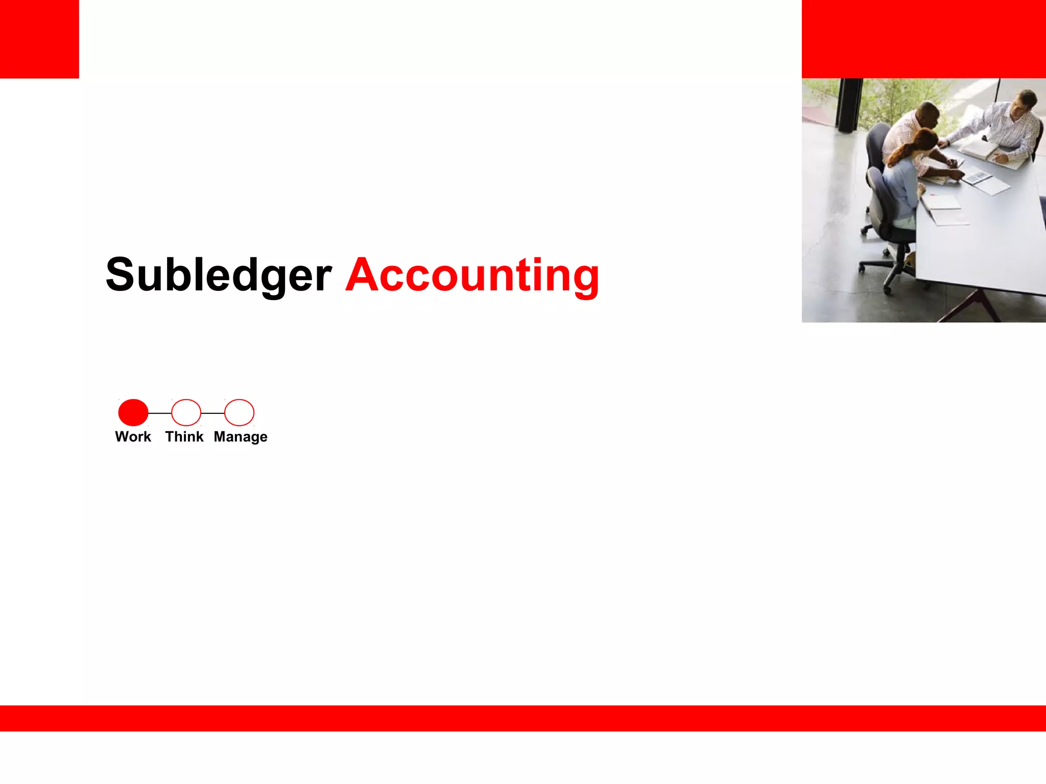 <Insert Picture Here>
Subledger Accounting
ThinkWork Manage
 