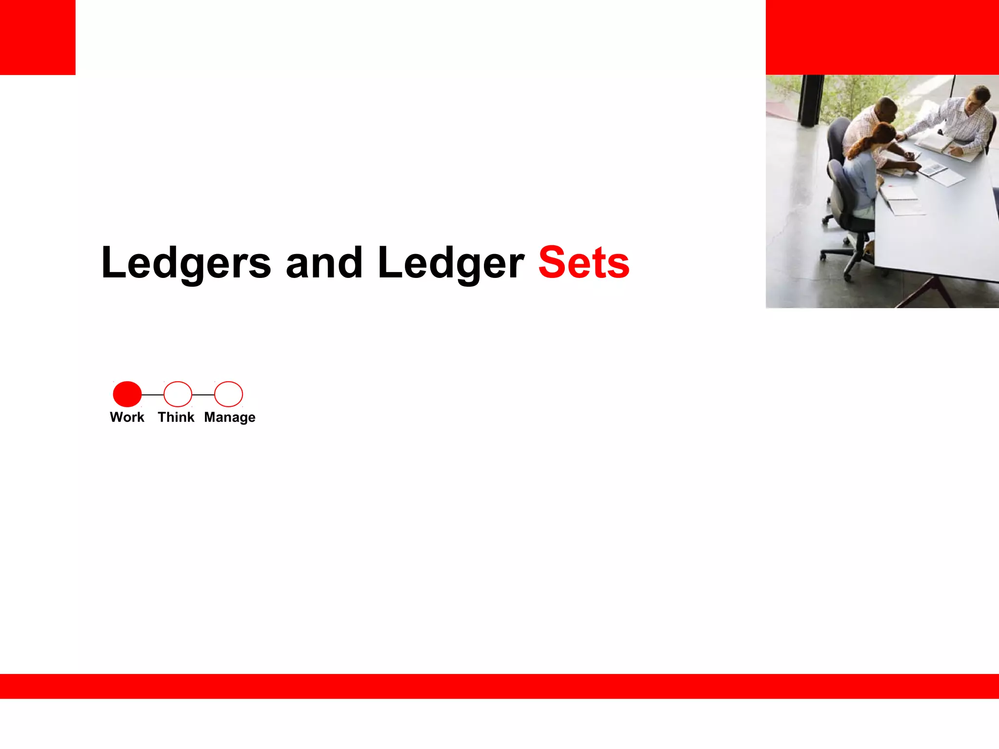 <Insert Picture Here>
Ledgers and Ledger Sets
ThinkWork Manage
 