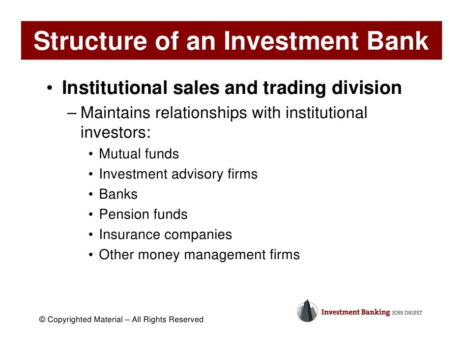 Overview of the Investment Banking Industry
