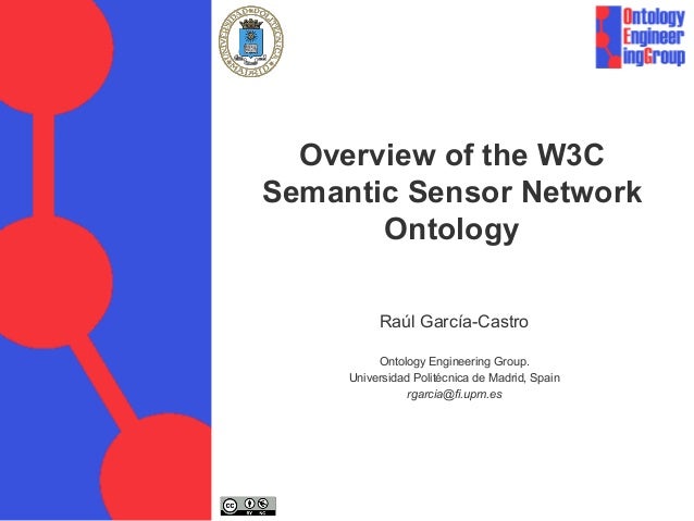 Overview of the W3C
Semantic Sensor Network
Ontology
Raúl García-Castro
Ontology Engineering Group.
Universidad Politécnic...