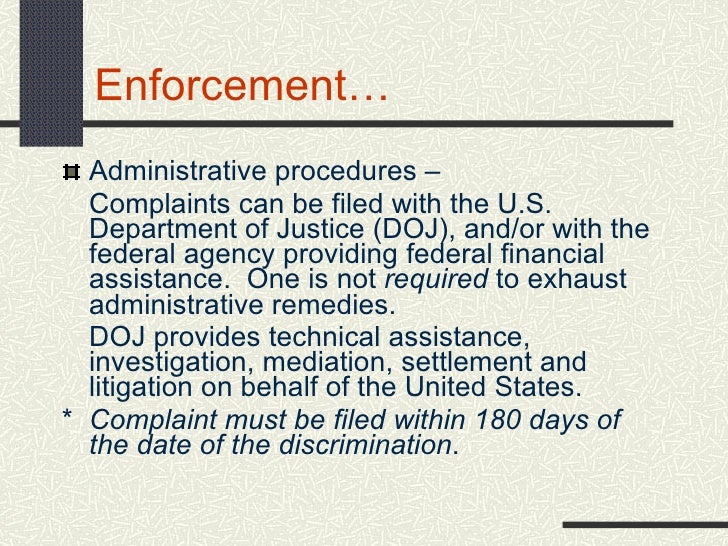 Overview Of Titles II and III of the ADA