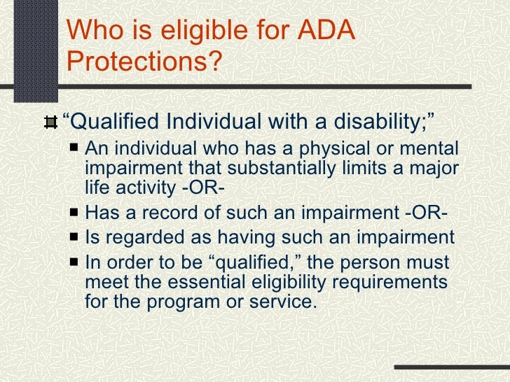Overview Of Titles II and III of the ADA