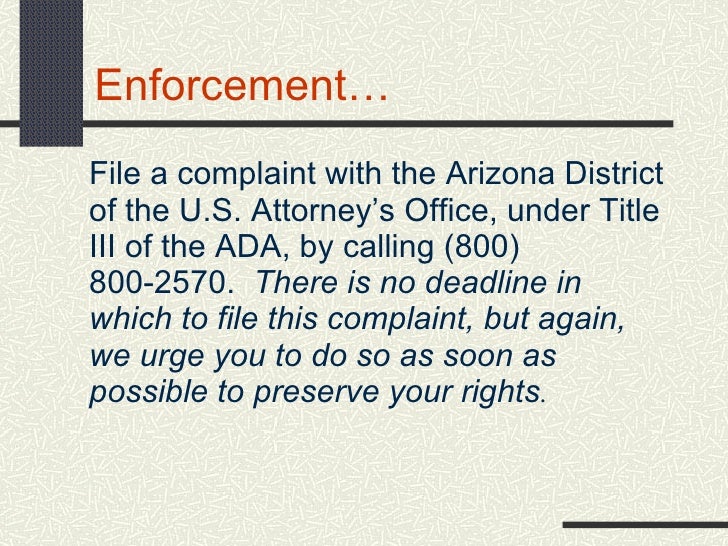 Overview Of Titles II and III of the ADA