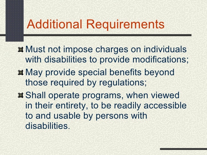 Overview Of Titles II and III of the ADA