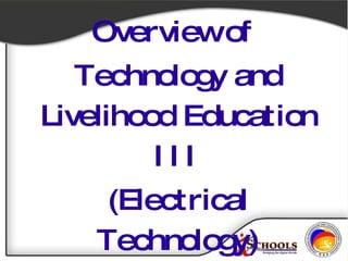 Overview of  Technology and Livelihood Education III (Electrical Technology) 
