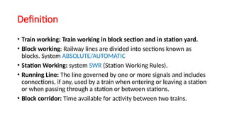 Comprehensive Overview of Train Operation and Traffic Power Block ...