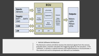 Overview of Vehicle electronics and Introduction to ECUs | PPTX