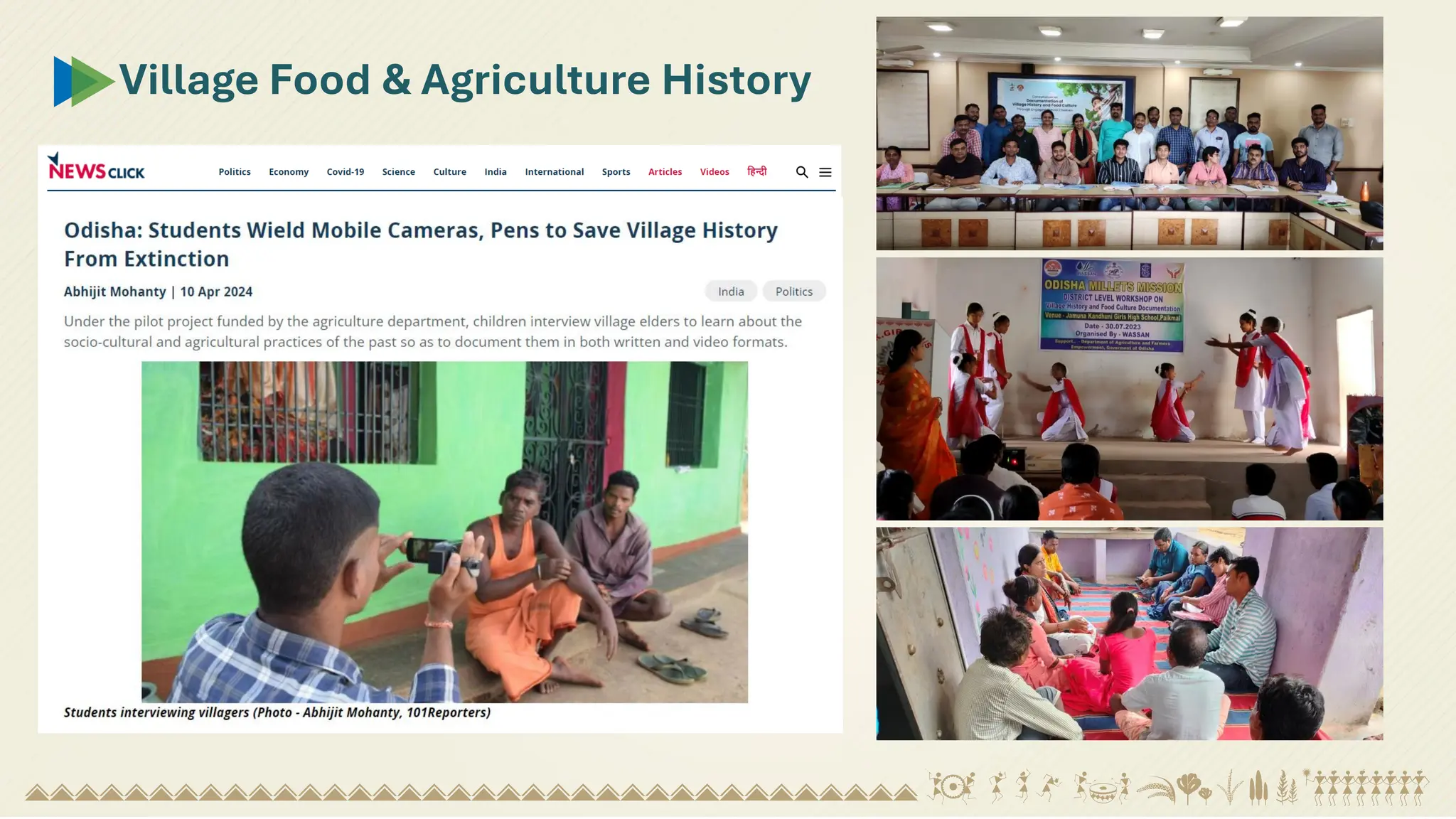 Village Food & Agriculture History
 