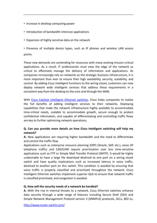 Overview on cisco catalyst 3750 switches,features, technology ...