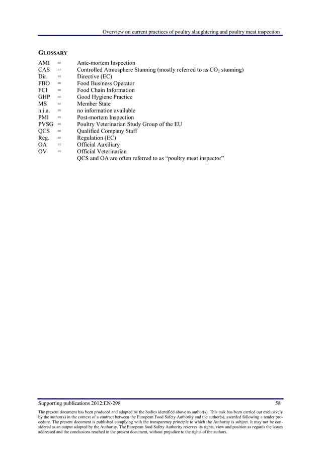 Overview on current practices of poultry slaughtering and poultry meat