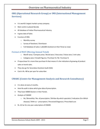 Overview on pharmaceutical industry | PDF