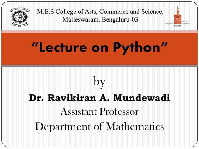 An overview on python commands for solving the problems | PPT