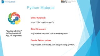Introduction To Python | PPT | Free Download